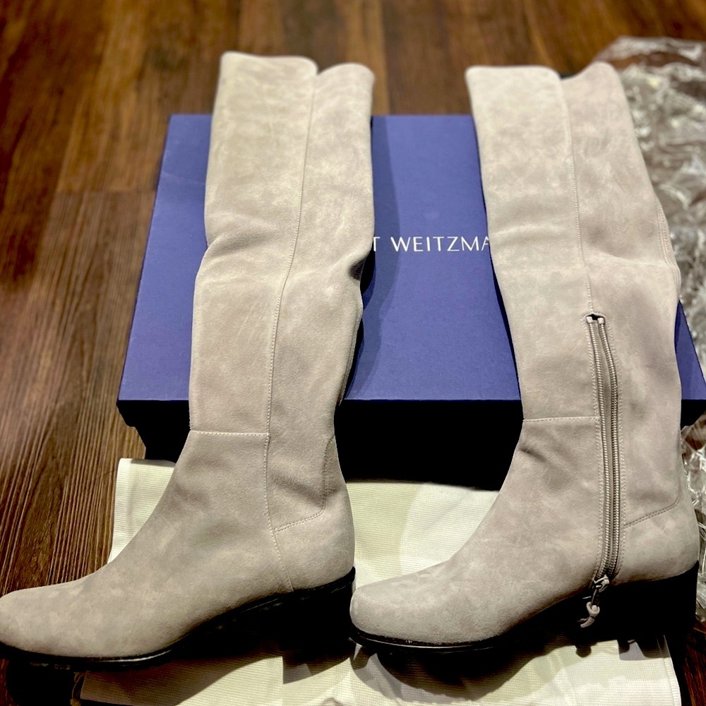 Stuart Weitzman Allserve Gris Suede boots